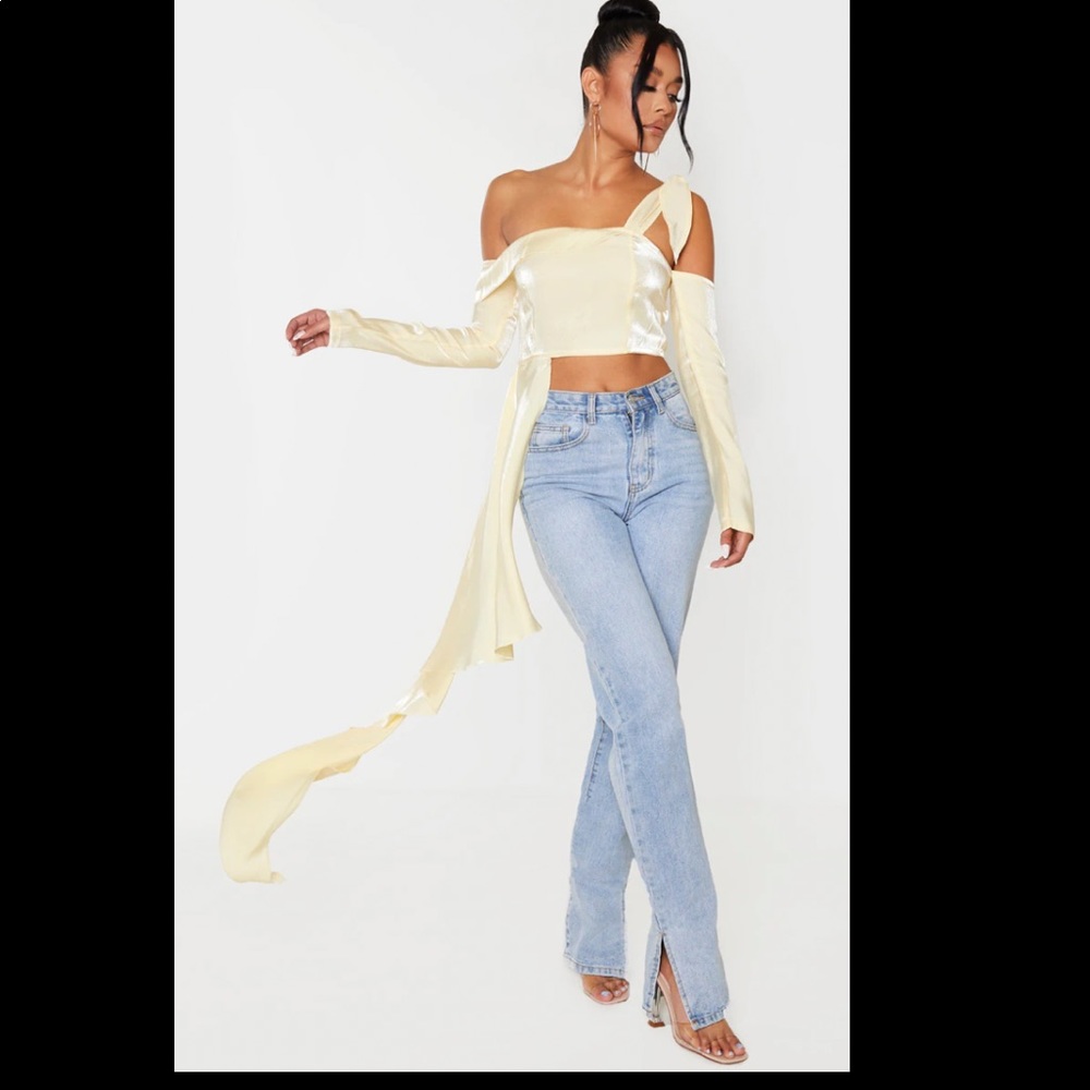 Pale Yellow Flowy Shirt